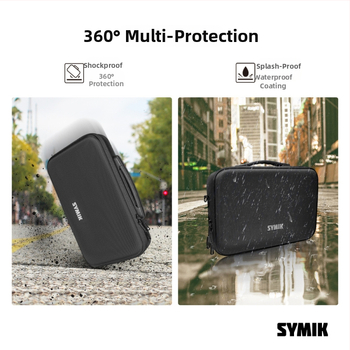 SYMIK taška na uloženie pre Insta360 X4/X5, prenášateľná ramenná a rukoväťová taška, odolná voči tlaku a pádu