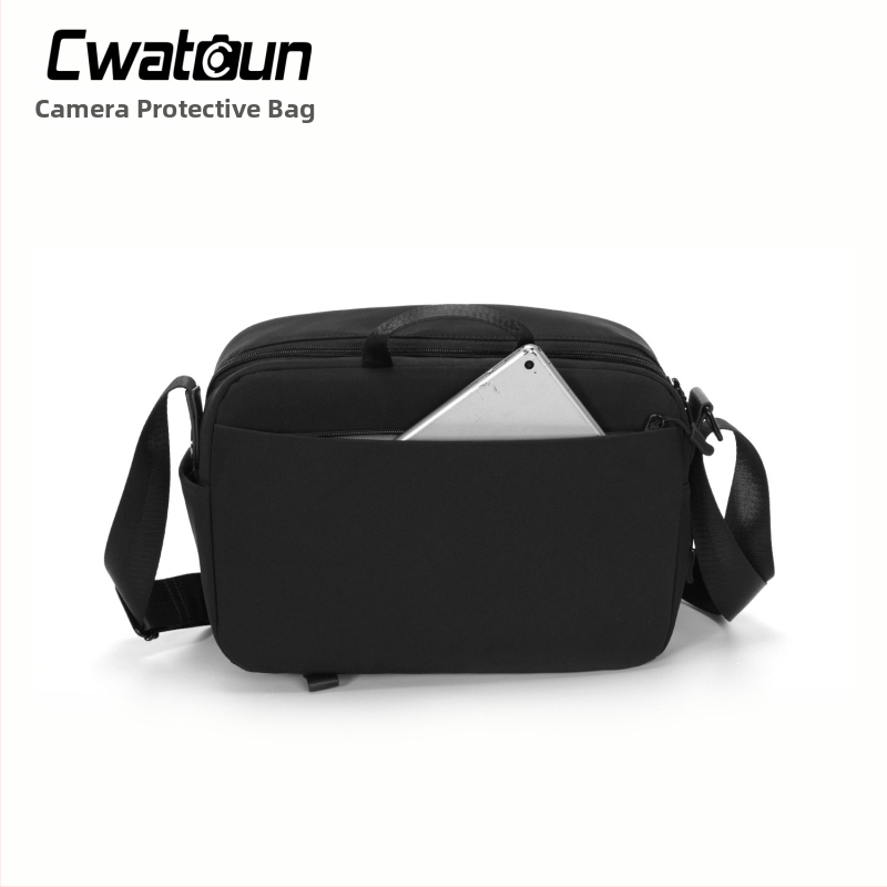 Taška na fotoaparát cez rameno, s jedným ramennom popruhom, odolná voči škrábaniu a špine, viacúčelové úložisko, ležérny crossbody štýl
