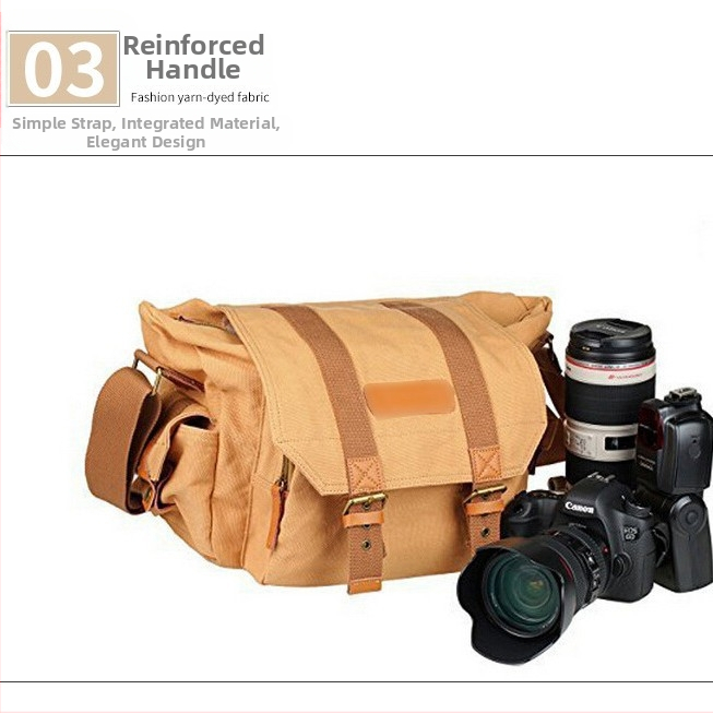 SLR zrkadlovka taška z plátna, cez rameno, profesionálna fotografická taška