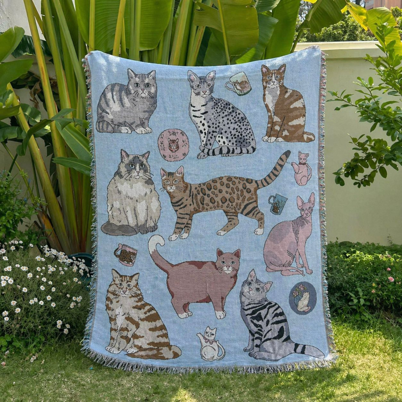 Vanjski kamping jacquard goblena deka, INS stil kauč pokrivač, američki stil mala deka za kraj kreveta