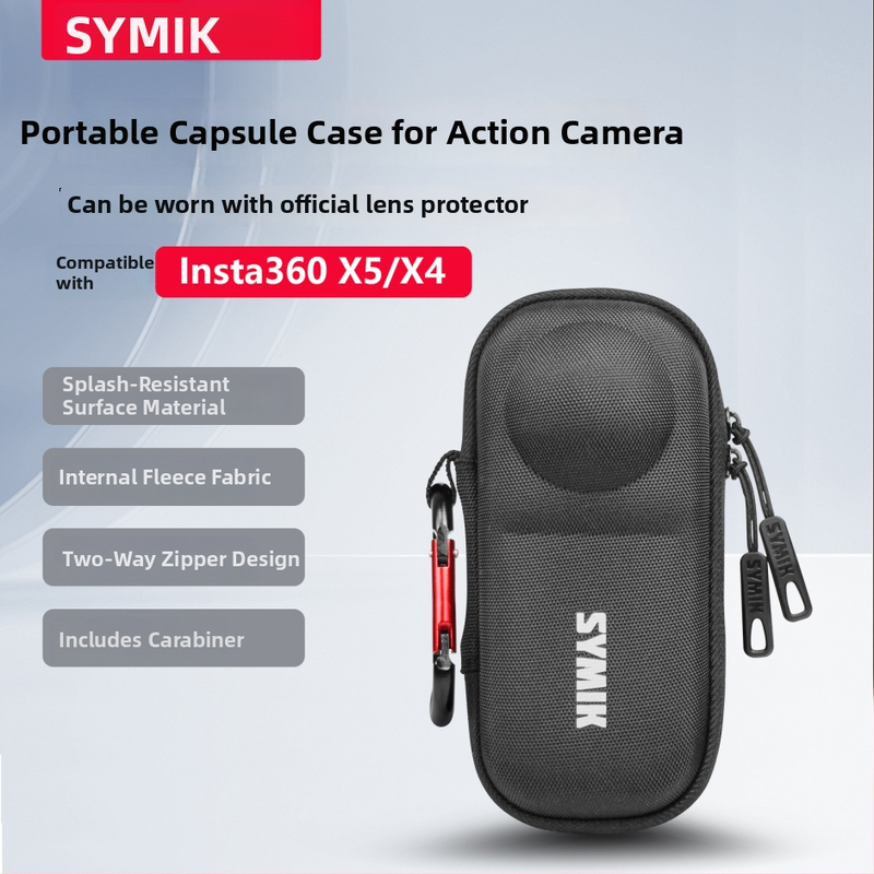 SYMIK ochranná taška pre Insta360 X5/X4 s velúrovou výstelkou