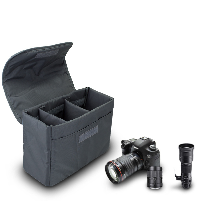 Inserție internă compactă pentru geanta de cameră, interior întărit pentru geanta foto, detașabilă și reglabilă pentru genți DSLR