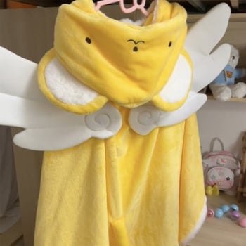 Sakura Pudding plush κουβέρτα-εσάρπα, κάπα με χαρακτήρες, μαλακή φλανελ κουβέρτα