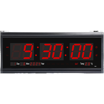 LED digitalni zidni sat s vječnim kalendarom, velike brojke, termometar, prikaz tjedna i mjeseca, alarm
