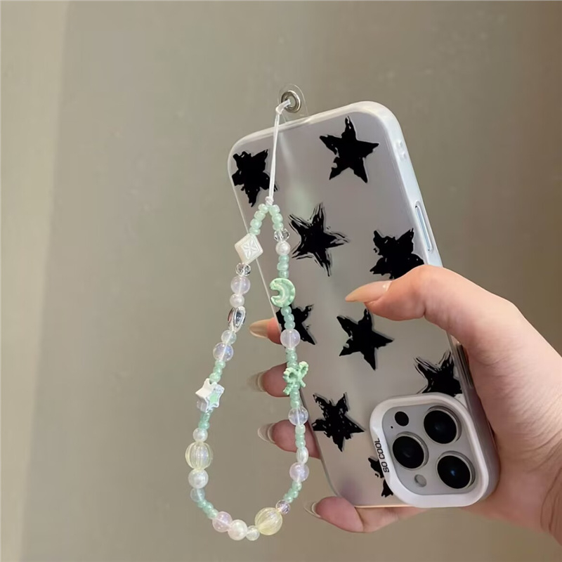 Nový zelený mesiac s mašľou na telefón – DIY ručne vyrobený prívesok s reťazou
