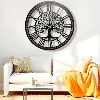 Okrugli metalni zidni sat za dnevni boravak, minimalistički dizajn, promjer 30 cm