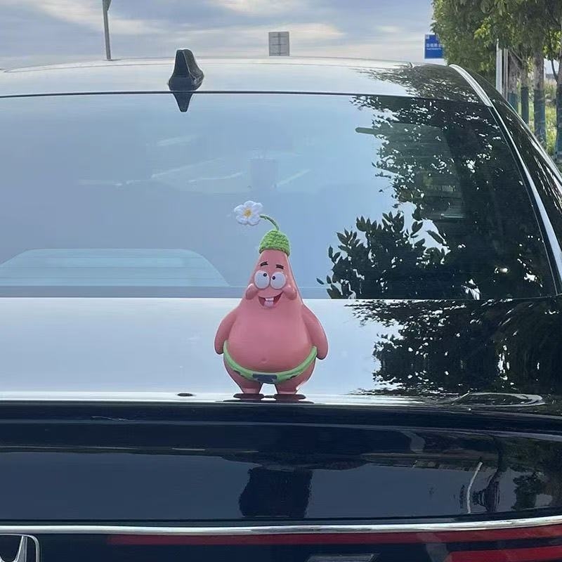 Patrick Star crtić figurica s odvojivim dodatkom, univerzalna dekoracija za automobil i motocikl