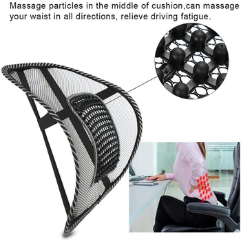Auto lumbalna potpora, mrežasta potpora za ured, kućni masažni jastuk, prozračan stražnji jastuk od ice-silk materijala