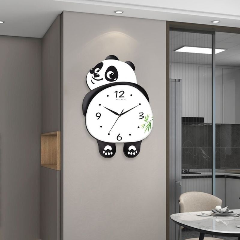 Panda zidni sat s ljuljanjem, jednostavan moderni dizajn, tih rad, za dnevni boravak, blagovaonicu ili spavaću sobu, kreativan