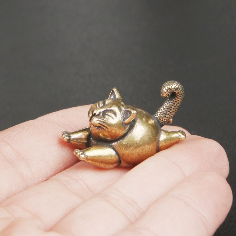 Mesing Garfield mačka – stolna ukrasna figurica, mala mačja skulptura, retro čajna dekoracija, kućni dekor, sladak poklon ljubiteljima mačaka