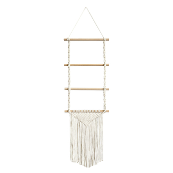 Boho DIY pleteni držač za kosu i kopče — tapiserija od pamuka sa resicama za zidno kačenje