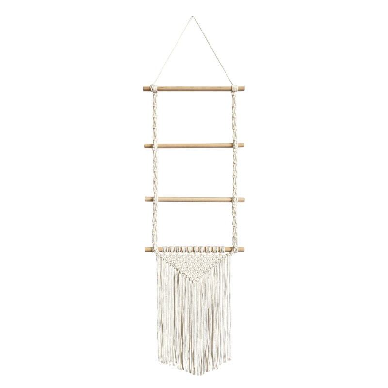 Boho DIY pleteni držač za kosu i kopče — tapiserija od pamuka sa resicama za zidno kačenje