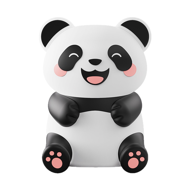 Silikonska panda za automobil – ukras za ventilaciju, dekorativna figura za instrumentnu ploču, svjetleća