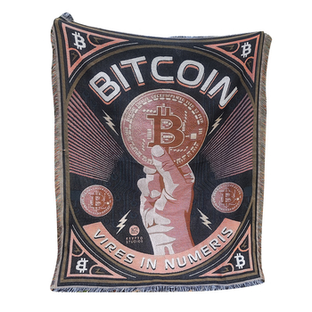 Zidni goblen i pokrivač za kauč u američkom stilu s motivom Bitcoina, višestruka dekorativna uporaba