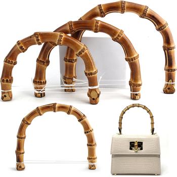 Mâner din bambus, curbat, cu noduri naturale, stil retro de vacanță, durabil și versatil, potrivit pentru genți de femei și accesorii pentru bagaje