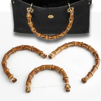 Mâner din bambus, curbat, cu noduri naturale, stil retro de vacanță, durabil și versatil, potrivit pentru genți de femei și accesorii pentru bagaje