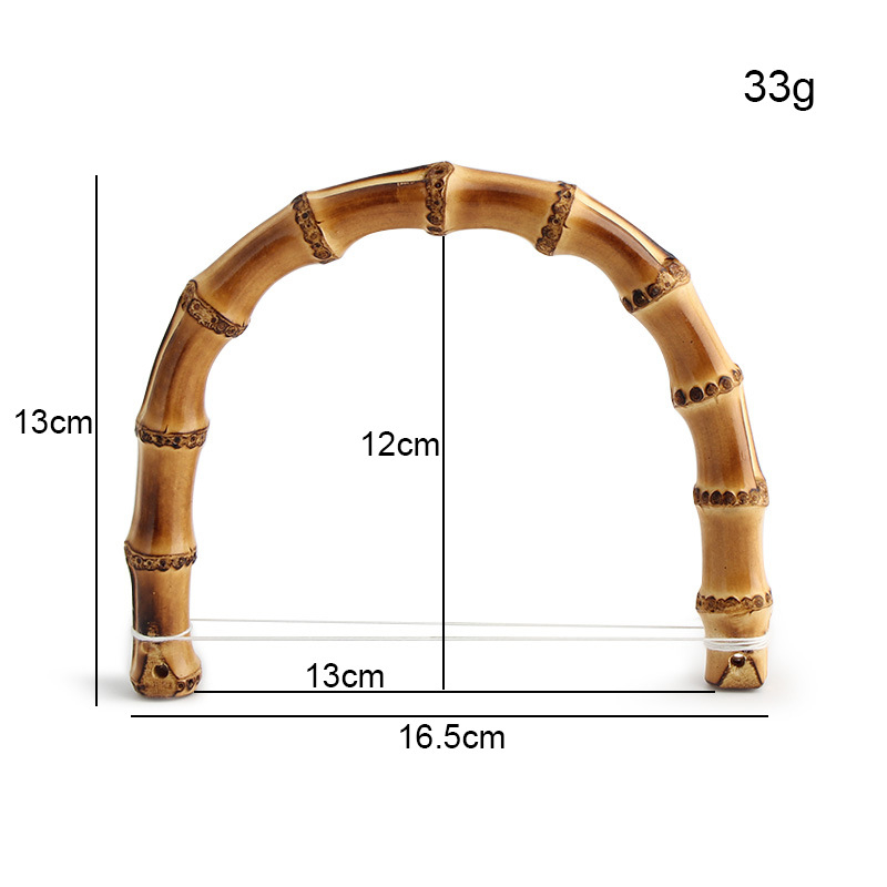 Mâner din bambus, curbat, cu noduri naturale, stil retro de vacanță, durabil și versatil, potrivit pentru genți de femei și accesorii pentru bagaje
