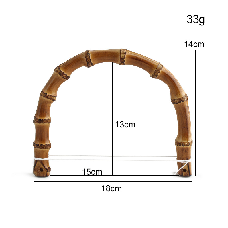 Mâner din bambus, curbat, cu noduri naturale, stil retro de vacanță, durabil și versatil, potrivit pentru genți de femei și accesorii pentru bagaje
