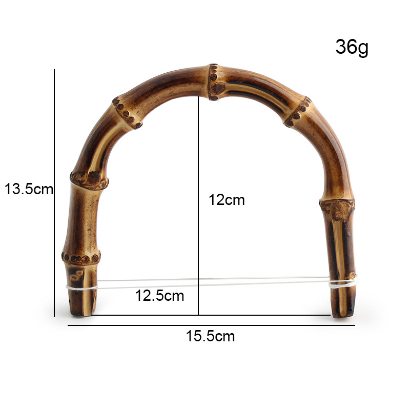 Mâner din bambus, curbat, cu noduri naturale, stil retro de vacanță, durabil și versatil, potrivit pentru genți de femei și accesorii pentru bagaje