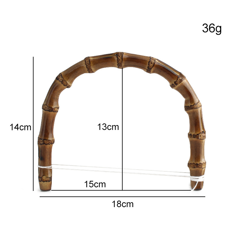 Mâner din bambus, curbat, cu noduri naturale, stil retro de vacanță, durabil și versatil, potrivit pentru genți de femei și accesorii pentru bagaje