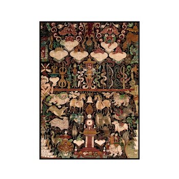 Thangka retro viseća slika u francuskom stilu sredine prošlog stoljeća, zidna umjetnost za dnevni boravak i hodnik, wabi-sabi mural