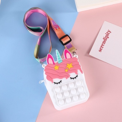 Silikon jednorožac – moderan novčanik i torbica za kovanice, mini crossbody torba za žene