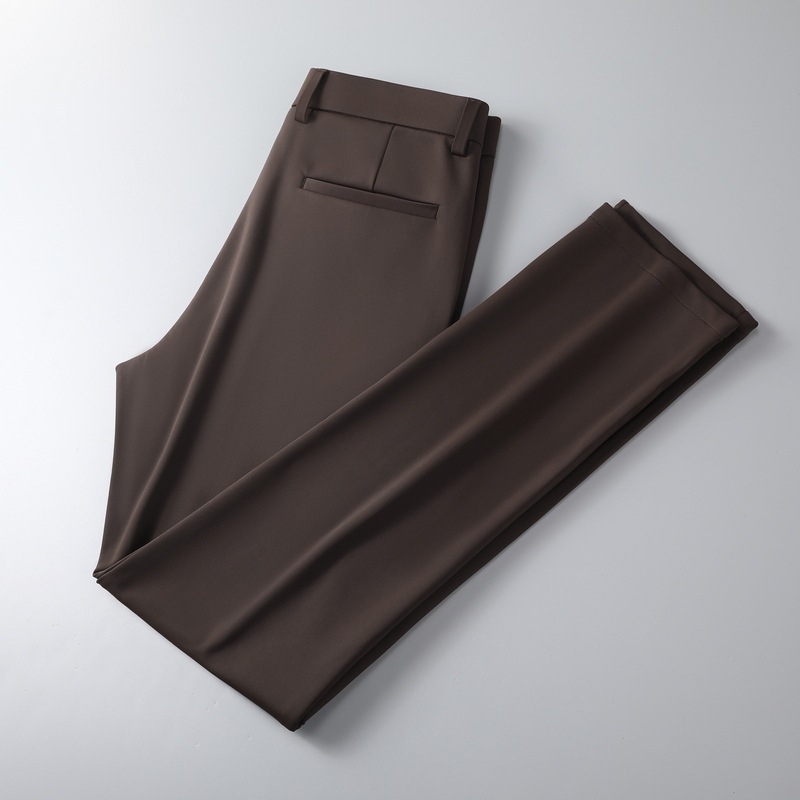 Férfiaknak készült könnyű Ice Silk nadrág, nyár 2026, koreai stílus, karcsú egyenes szabás, mindennapi elegáns nadrág