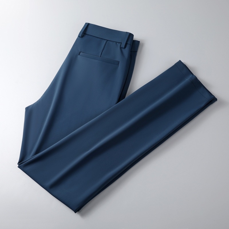 Férfiaknak készült könnyű Ice Silk nadrág, nyár 2026, koreai stílus, karcsú egyenes szabás, mindennapi elegáns nadrág