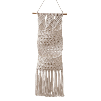 Ručni tkan goblen s mrežastim džepom za knjige i časopise, zidna dekoracija za dnevni boravak i spavaću sobu, skandinavski boho stil