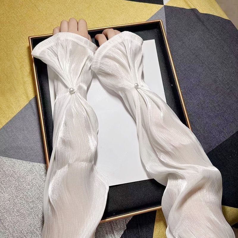 Korejskog stila rukavice s šivanjem srca i točkicama, UV zaštita, ice silk rukavi