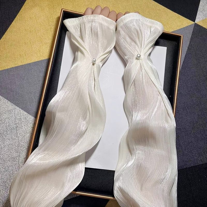 Korejskog stila rukavice s šivanjem srca i točkicama, UV zaštita, ice silk rukavi