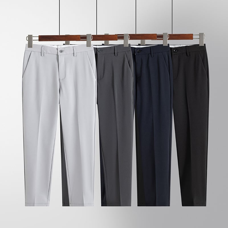 Pantaloni pentru bărbați, stil coreean, croială dreaptă, pentru primăvară-toamnă, casual, lungime 9/10, pentru tineri