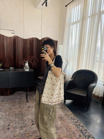 Lanena torba na rame s izvezenim motivom za žene, nišni dizajn, novi kineski stil, modna retro torba za svakodnevnu i uredsku upotrebu
