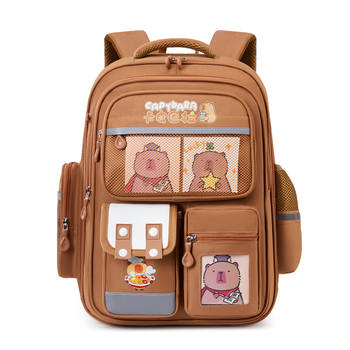 Rucsac Huacheng cu capybara pentru copii – drăguț și jucăuș, pentru învățământul primar, clasele 1–6, ultraușor, impermeabil, material Oxford, bretele cu aer