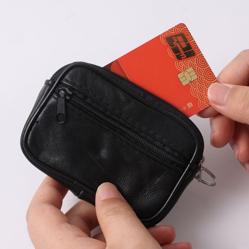 Pravokutni kožni novčanik za kovance s privjeskom, mali kvadratni novčanik i držač kartica – unisex