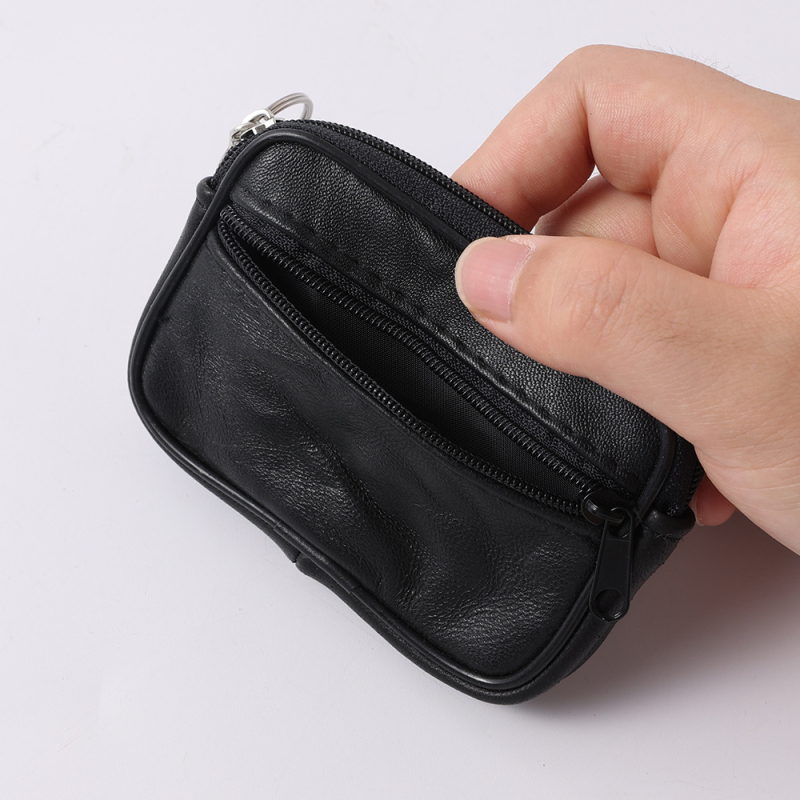 Pravokutni kožni novčanik za kovance s privjeskom, mali kvadratni novčanik i držač kartica – unisex