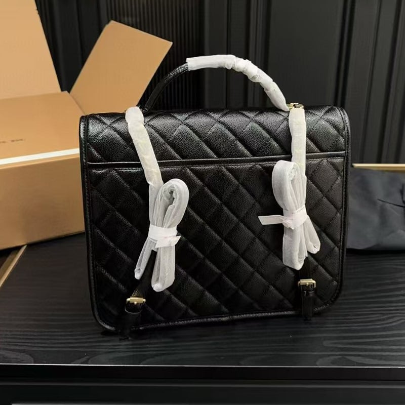 Ženski kožni ruksak s lančanim remenom, romb obrazac, mala crossbody torbica