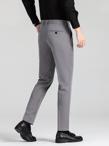 Muške hlače za odijelo bez nabora, lagane, poslovnog stila, slim straight kroj