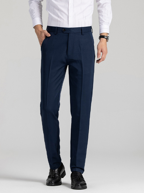 Muške hlače za odijelo bez nabora, lagane, poslovnog stila, slim straight kroj