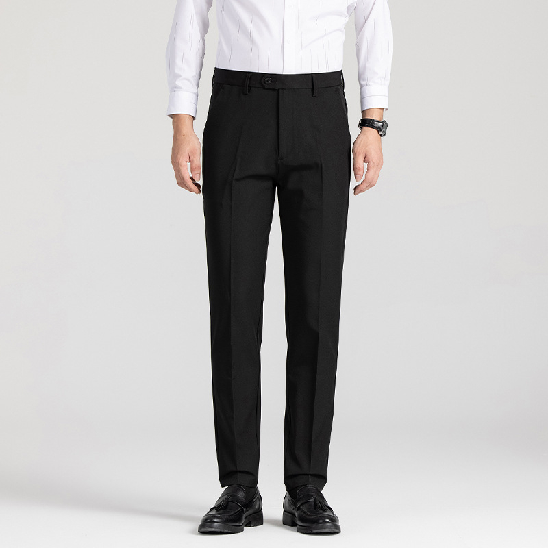 Muške hlače za odijelo bez nabora, lagane, poslovnog stila, slim straight kroj