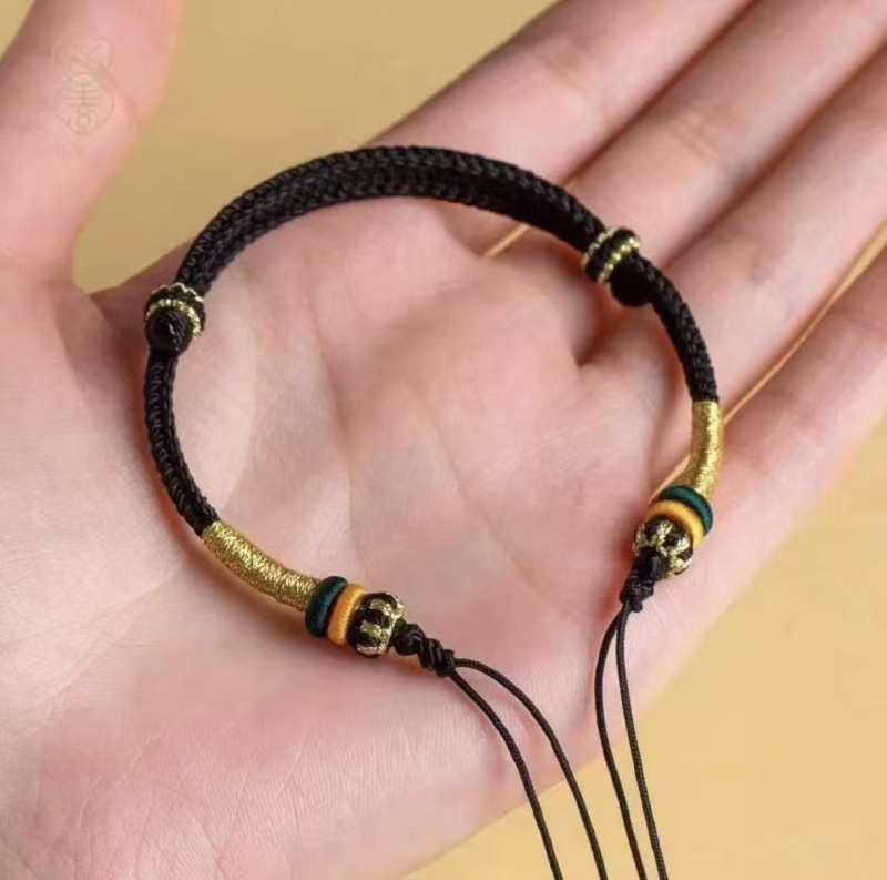 Ručni pleteni užet s jadeitnim Budinim amuletom, unisex, podesiva