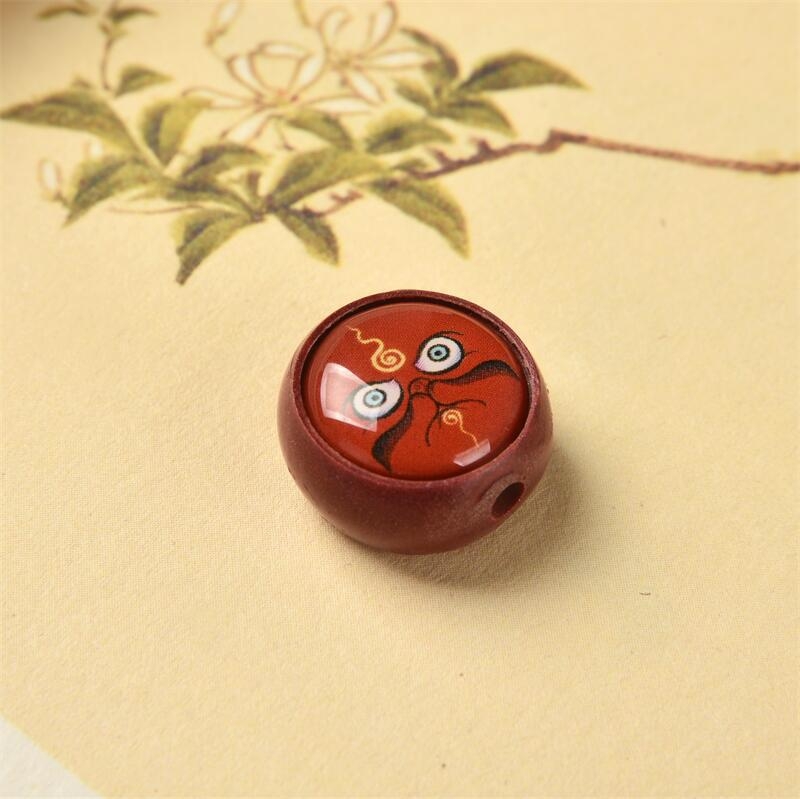 Retro privjesak inspiriran cinnabar Thangka, pet bogova bogatstva, DIY dodatak za nakit