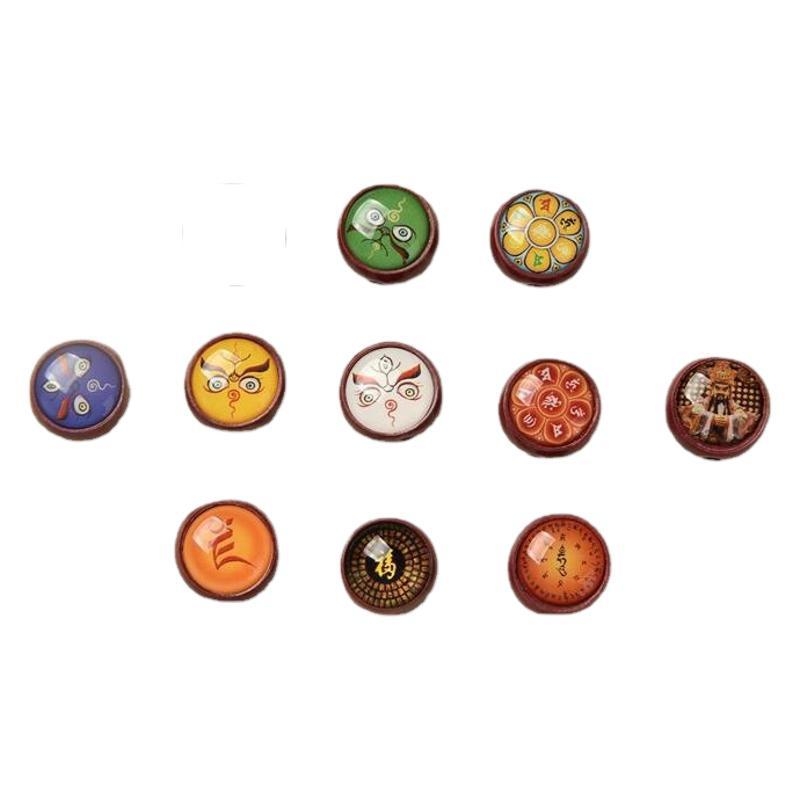 Retro privjesak inspiriran cinnabar Thangka, pet bogova bogatstva, DIY dodatak za nakit
