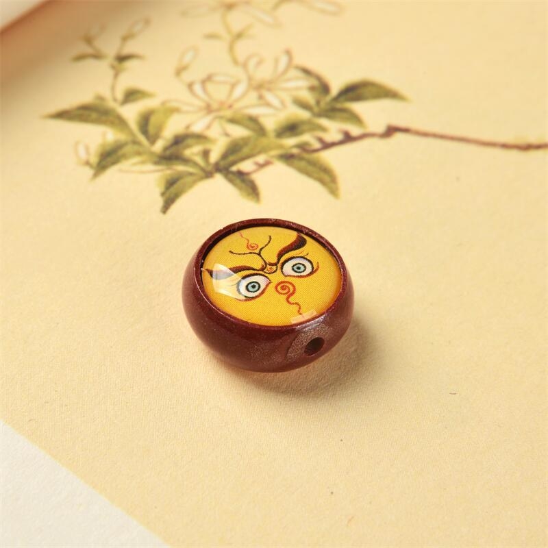Retro privjesak inspiriran cinnabar Thangka, pet bogova bogatstva, DIY dodatak za nakit