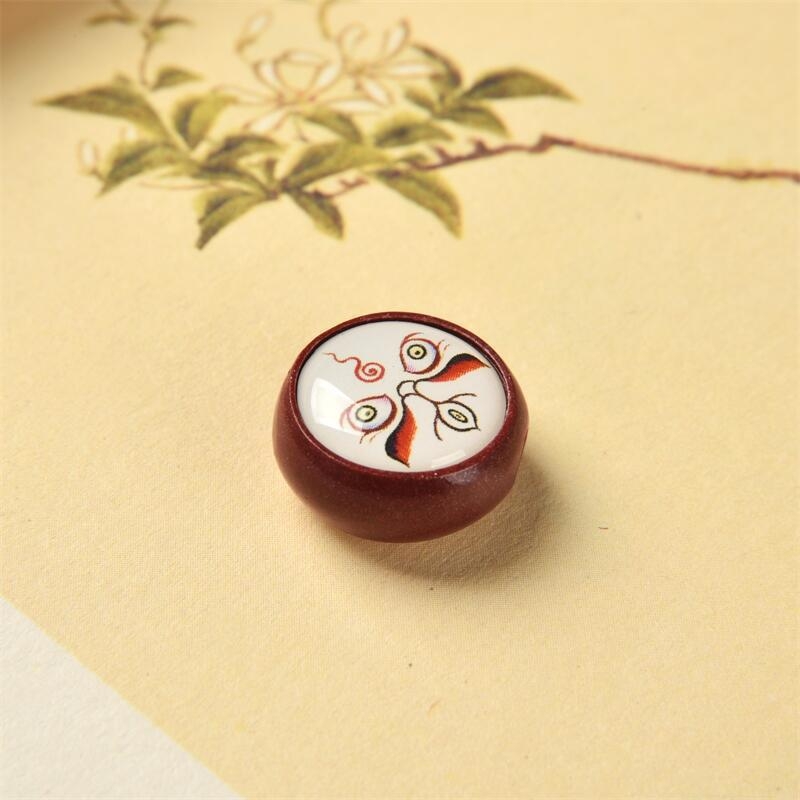 Retro privjesak inspiriran cinnabar Thangka, pet bogova bogatstva, DIY dodatak za nakit