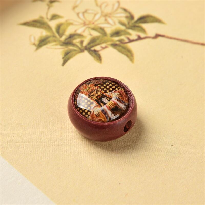 Retro privjesak inspiriran cinnabar Thangka, pet bogova bogatstva, DIY dodatak za nakit