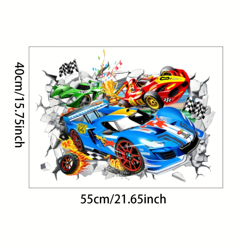 3D naljepnice za zid za divlje off-road utrke, samoljepljive PVC dekoracije za dnevni boravak