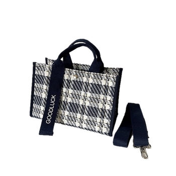 Kockasta platnena torba, vodootporna, svestrana tote torba s remenom za rame i crossbody