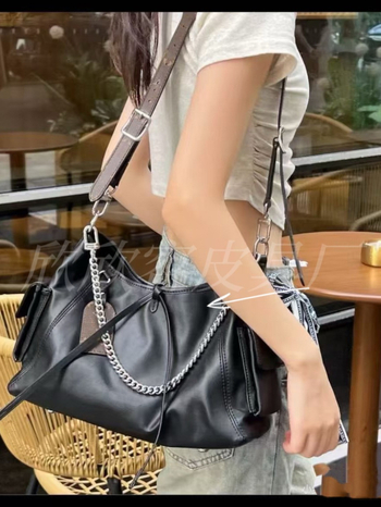 Donkey Series Crni Ratnik Carryall, torba velikog kapaciteta za rame i crossbody, pogodna za svakodnevnu uporabu i putovanja