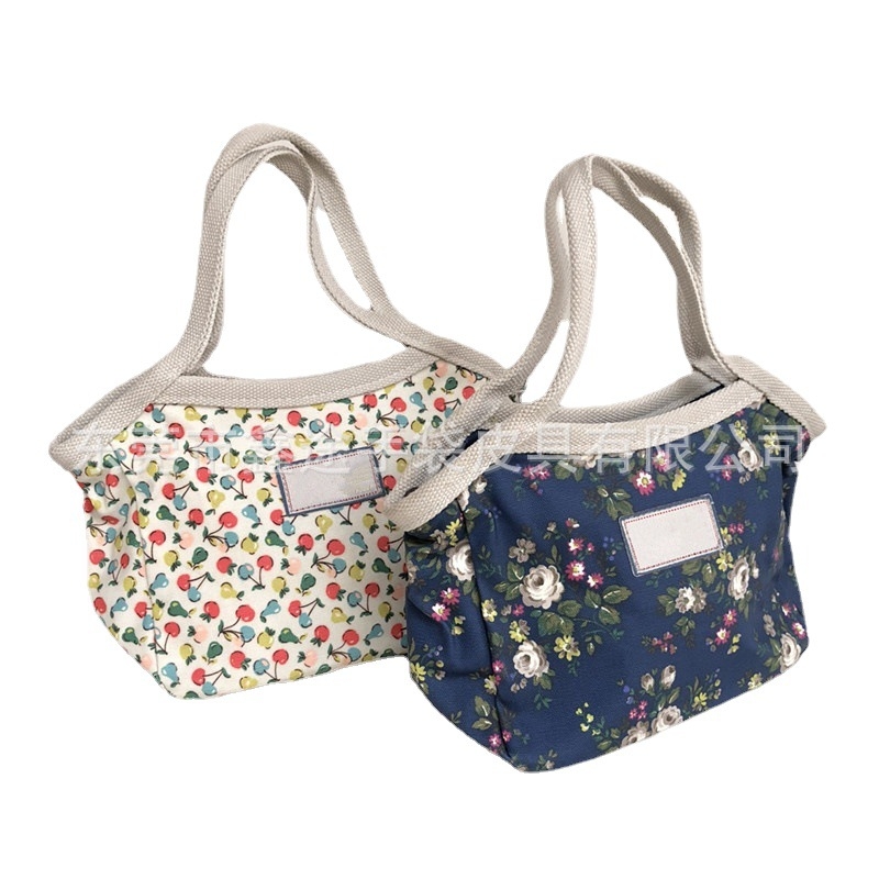 Prilagođena platnena torba u etničkom stilu, mala torbica za obrok s cvjetnim uzorkom, moderna torba za mamu, torba za kupovinu i šetnju